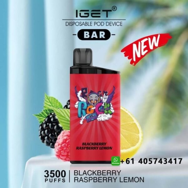 IGET BAR BLACKBERRY RASPBERRY LEMON 3500 Puffs